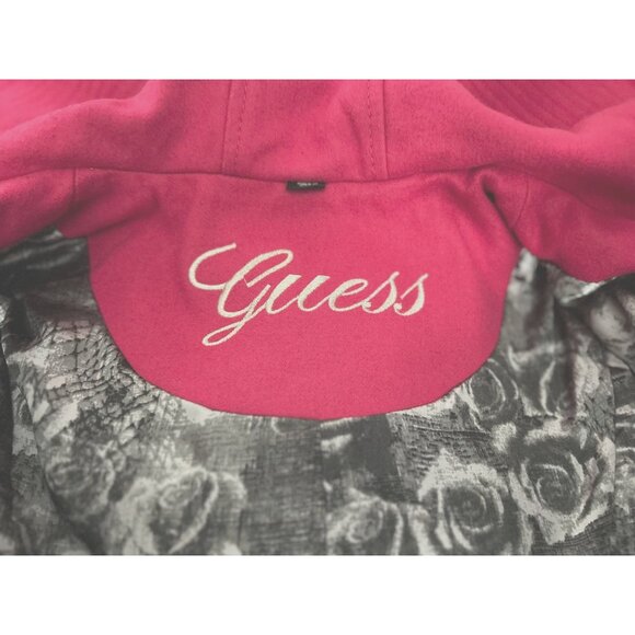 Guess Womens Hooded Lined Wool Blend Coat Zip/Toggle Close Fuchsia Size XS NWOT - Picture 4 of 5